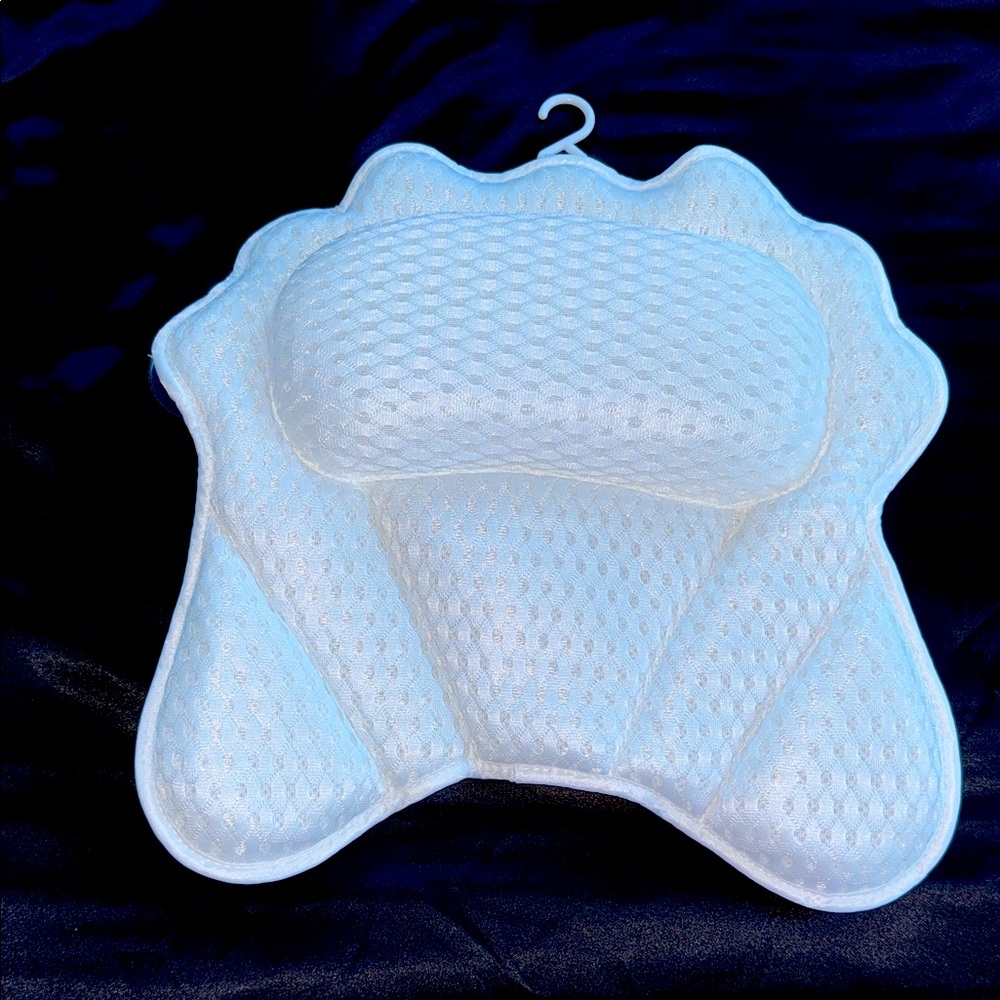 White‎ Soft Bathtub Pillow 4D Mesh Spa Bath Pillows for Head Neck Support